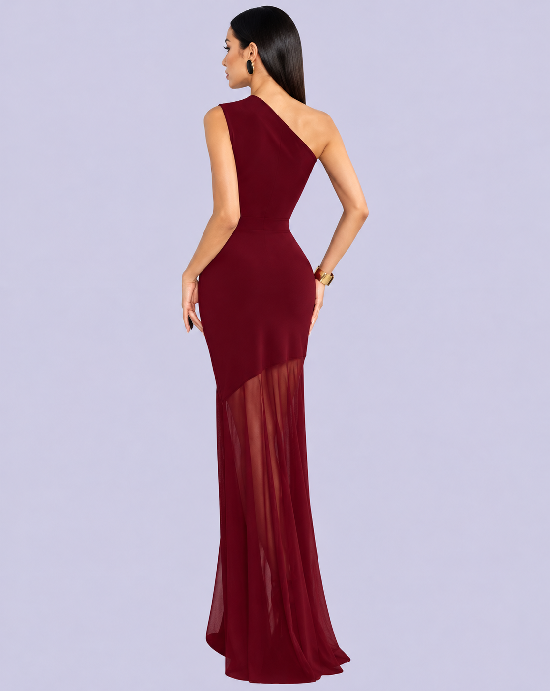 One Shoulder Evening Maxi Dress