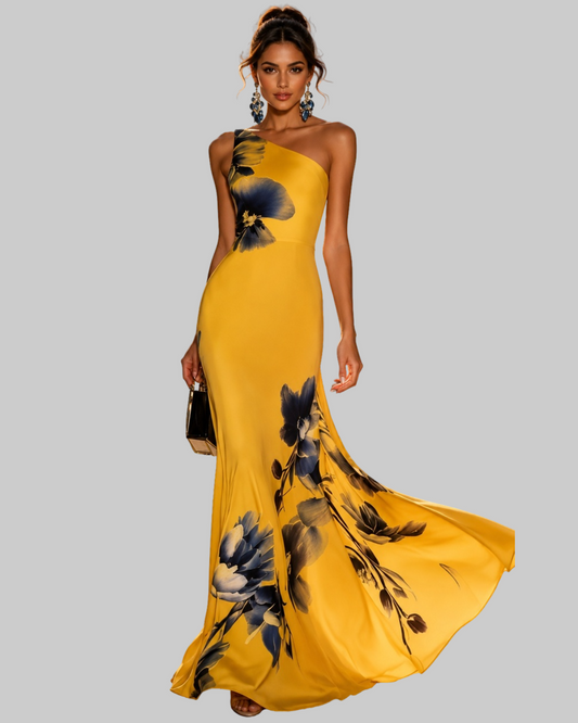 Ladies Chic One Shoulder Long Dress